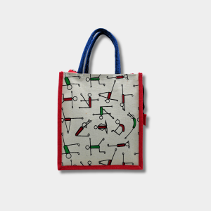 Jute Big Printed Shopping Bag With Pocket